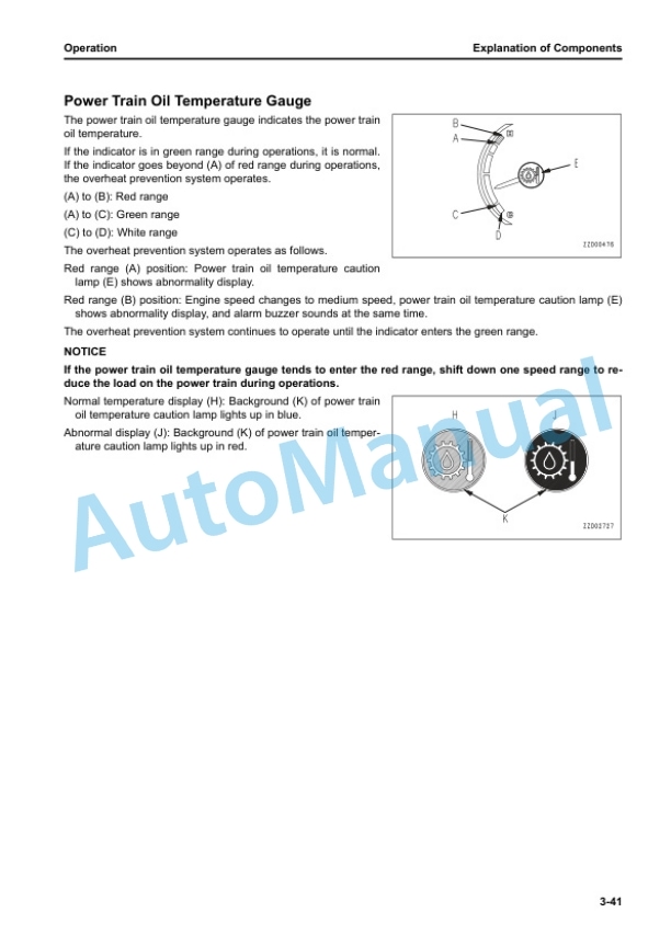 Alternative view of Komatsu D65EX-18, D65PX-18, D65WX-18 Bull Dozer Operation and Maintenance Manual PEN01671-05