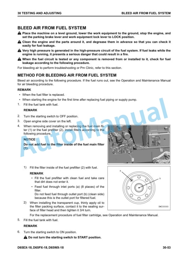 Alternative view of Komatsu D65EX-18, D65PX-18, D65WX-18 Bull Dozer Shop Manual SEN06645-09