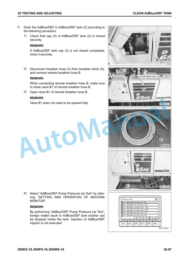 Alternative view of Komatsu D65EX-18, D65PX-18, D65WX-18 Bull Dozer Shop Manual SEN06900-03