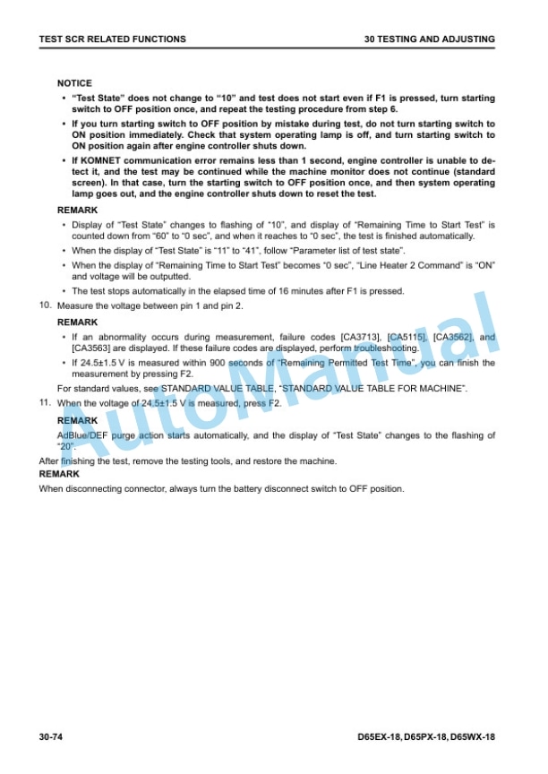 Alternative view of Komatsu D65EX-18, D65PX-18, D65WX-18 Bulldozer Shop Manual SEN06900-01