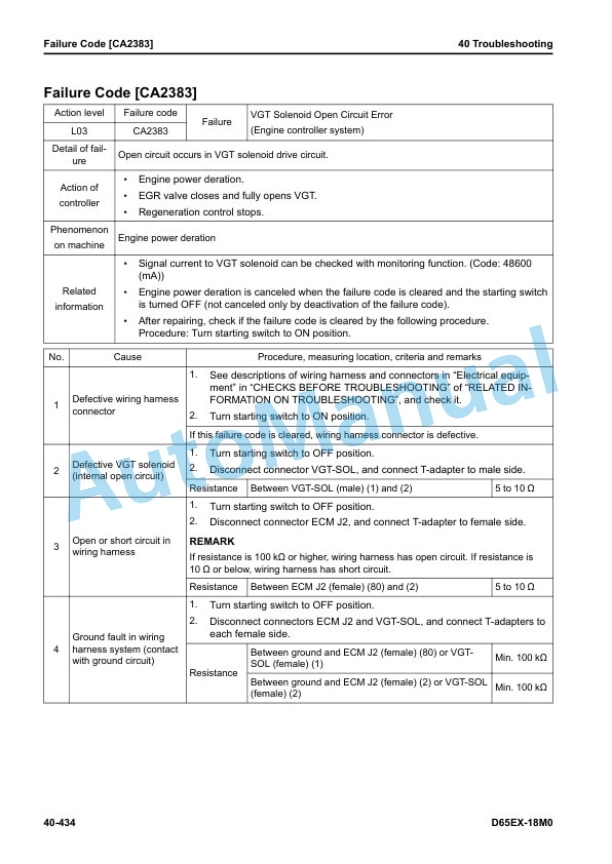 Komatsu D65EX-18M0 Bull Dozer Shop Manual SEN06966-00 3 Komatsu D65EX-18M0 Bull Dozer Shop Manual SEN06966-00 - Image 3