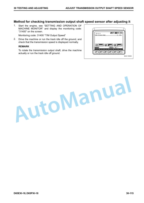 Alternative view of Komatsu D65EXi-18, D65PXi-18 Bull Dozer Shop Manual SEN06572-06