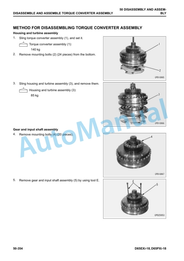 Komatsu D65EXi-18, D65PXi-18 Bull Dozer Shop Manual SEN06572-13 5 Komatsu D65EXi-18, D65PXi-18 Bull Dozer Shop Manual SEN06572-13 - Image 5