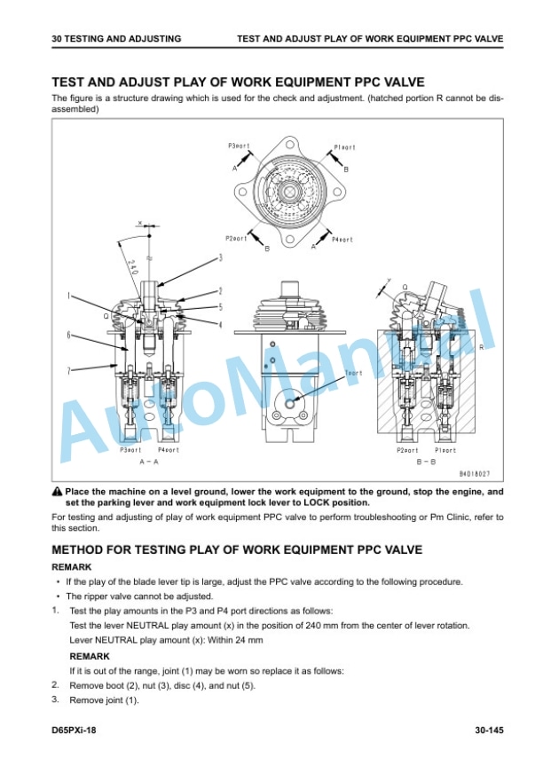 Alternative view of Komatsu D65PXi-18 Bull Dozer Shop Manual SEN06620-11
