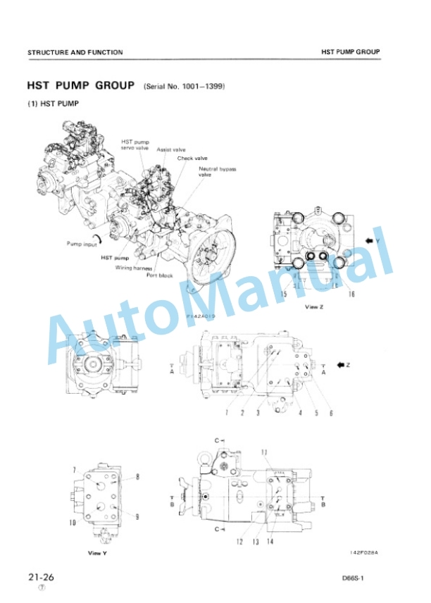 Alternative view of Komatsu D66S-1 Shop Manual SEBM0142A10