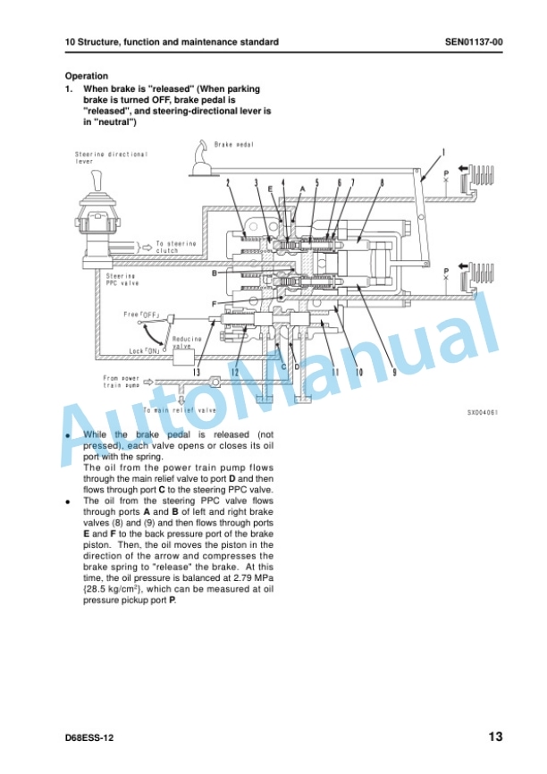 Alternative view of Komatsu D68ESS-12 Bull Dozer Shop Manual SEN01128-06