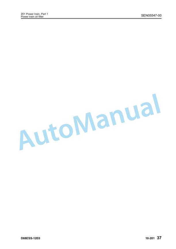 Alternative view of Komatsu D68ESS-12E0 Bull Dozer Shop Manual SEN05539-00