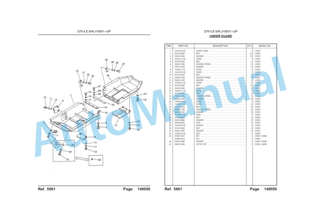 Komatsu D70-LE-8 Bulldozer Parts Manual LEPBD07802 4 Komatsu D70-LE-8 Bulldozer Parts Manual LEPBD07802-4