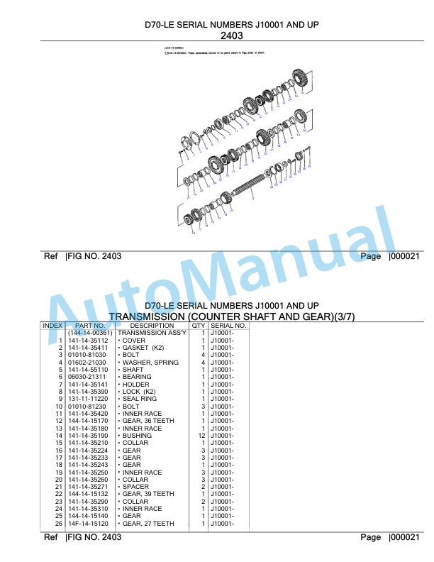 Komatsu D70-LE Parts Manual 2 Komatsu D70-LE Parts Manual-2