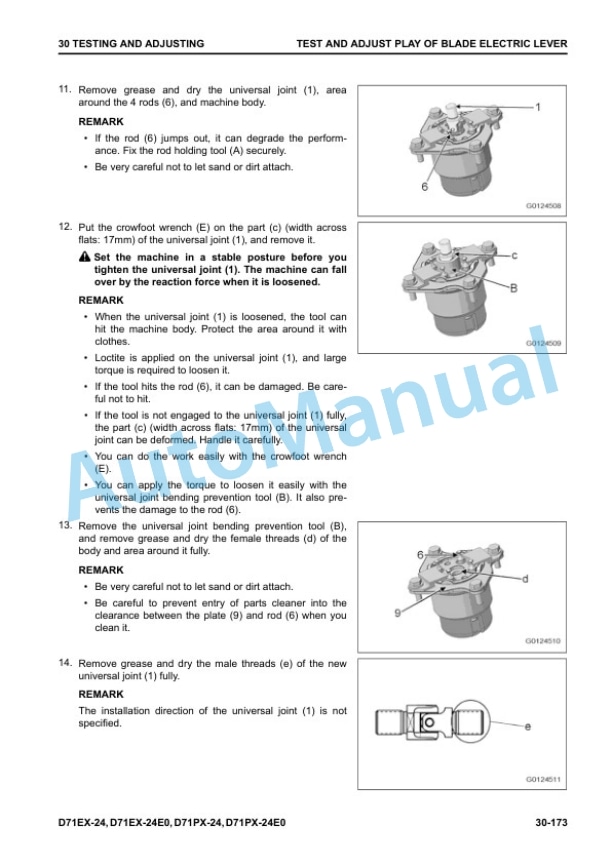 Alternative view of Komatsu D71EX-24, D71EX-24E0, D71PX-24, D71PX-24E0 Bull Dozer Shop Manual SEN06841-06