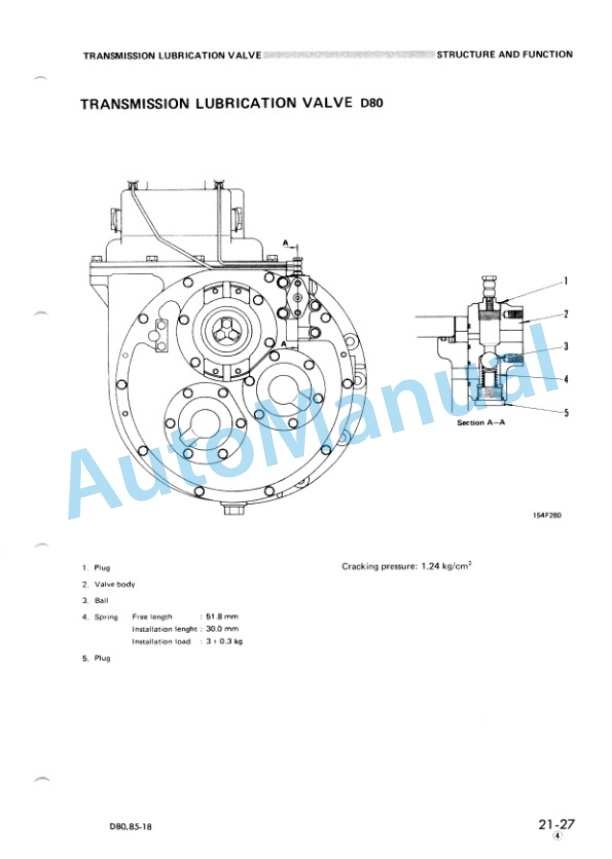 Alternative view of Komatsu D80A-18, D80E-18, D80P-18, D85A-18, D85E-18, D85P-18 Bull Dozer Shop Manual SEBM0150C05