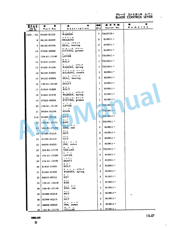 Komatsu D80APE-12, 85APE-12 Bulldozer Parts Manual PEPB01547041 4 Komatsu D80APE-12, 85APE-12 Bulldozer Parts Manual PEPB01547041-4