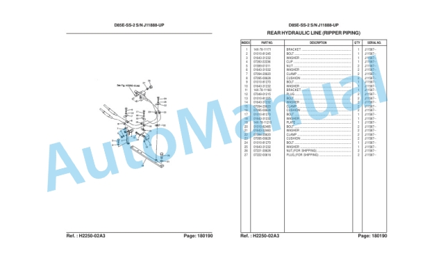Komatsu D85E-SS-2 Bull Dozer Parts Manual LEPBD08203 3 Komatsu D85E-SS-2 Bull Dozer Parts Manual LEPBD08203-3