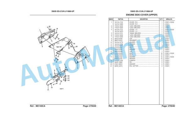 Komatsu D85E-SS-2 Bull Dozer Parts Manual LEPBD08203 4 Komatsu D85E-SS-2 Bull Dozer Parts Manual LEPBD08203-4