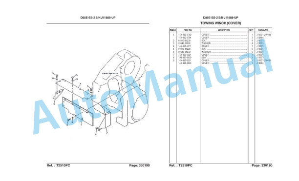 Komatsu D85E-SS-2 Bull Dozer Parts Manual LEPBD08203 5 Komatsu D85E-SS-2 Bull Dozer Parts Manual LEPBD08203-5