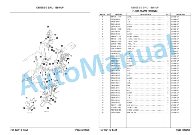 Komatsu D85ESS-2 Bulldozer Parts Manual LEPBD08208 4 Komatsu D85ESS-2 Bulldozer Parts Manual LEPBD08208-4
