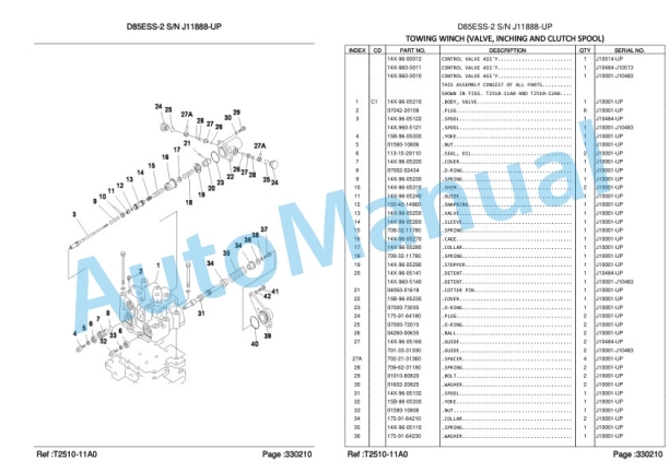 Komatsu D85ESS-2 Bulldozer Parts Manual LEPBD08208 5 Komatsu D85ESS-2 Bulldozer Parts Manual LEPBD08208-5