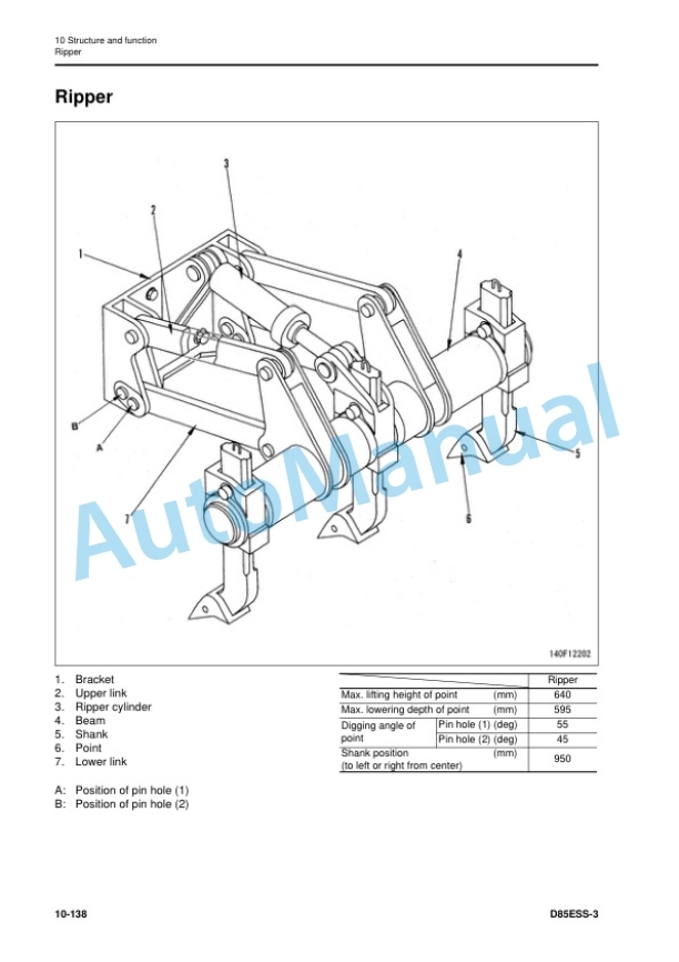 Alternative view of Komatsu D85ESS-3 Bull Dozer Shop Manual SEN06496-01