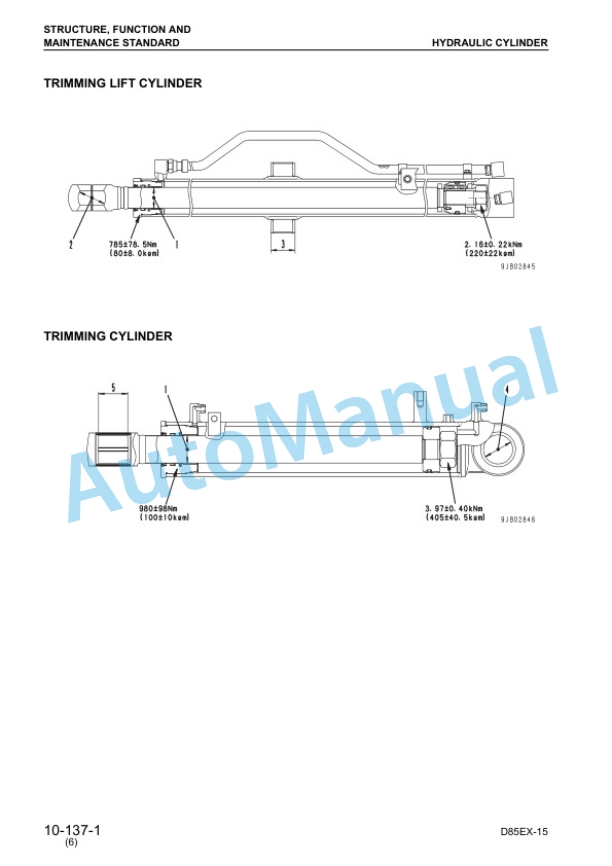Alternative view of Komatsu D85EX-15, D85PX-15 Bull Dozer Shop Manual SEBM029110