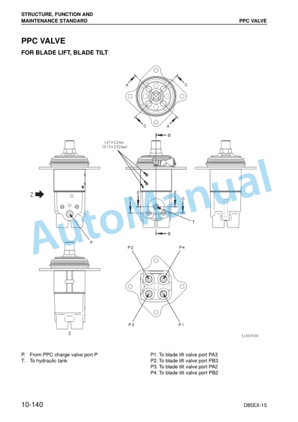 Alternative view of Komatsu D85EX-15, D85PX-15 Dozer Shop Manual SEBM029105