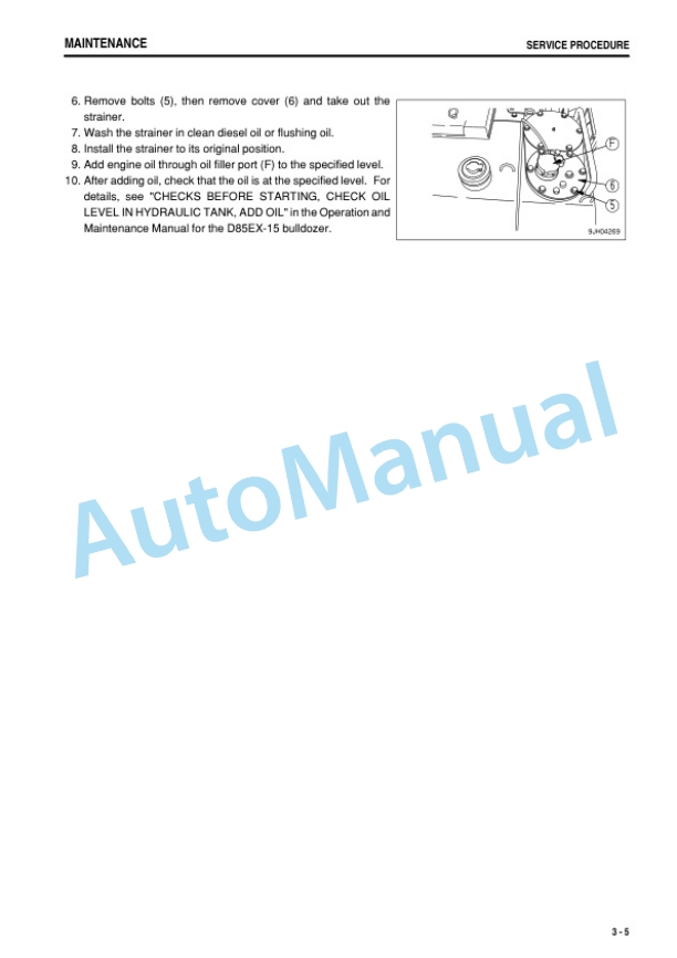 Komatsu D85EX-15 Galeo Timming Dozer Operation and Maintenance Manual PEN00055-00 5 Komatsu D85EX-15 Galeo Timming Dozer Operation and Maintenance Manual PEN00055-00 - Image 5