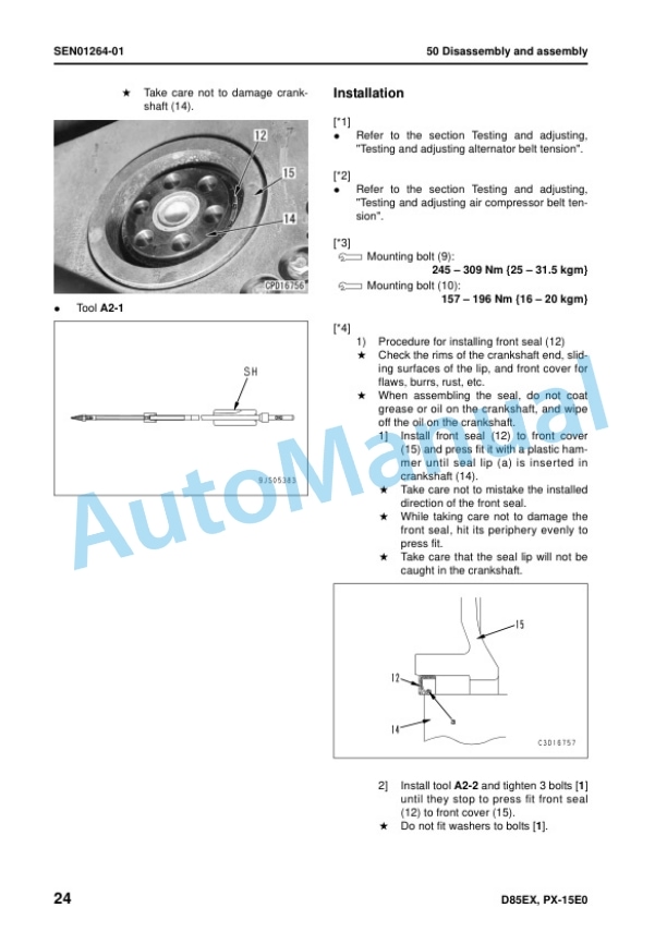 Komatsu D85EX-15E0, D85PX-15E0 Bull Dozer Shop Manual SEN00060-11 5 Komatsu D85EX-15E0, D85PX-15E0 Bull Dozer Shop Manual SEN00060-11 - Image 5