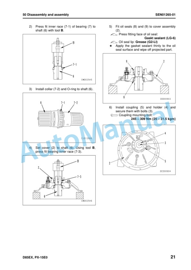 Komatsu D85EX-15E0, D85PX-15E0 Bull Dozer Shop Manual SEN00060-14 5 Komatsu D85EX-15E0, D85PX-15E0 Bull Dozer Shop Manual SEN00060-14 - Image 5