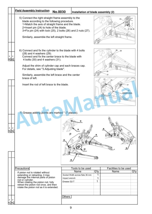 Komatsu D85EX-15R, D85PX-15R Bull Dozer Field Assembly Instruction GEN00179-00 4 Komatsu D85EX-15R, D85PX-15R Bull Dozer Field Assembly Instruction GEN00179-00 - Image 4