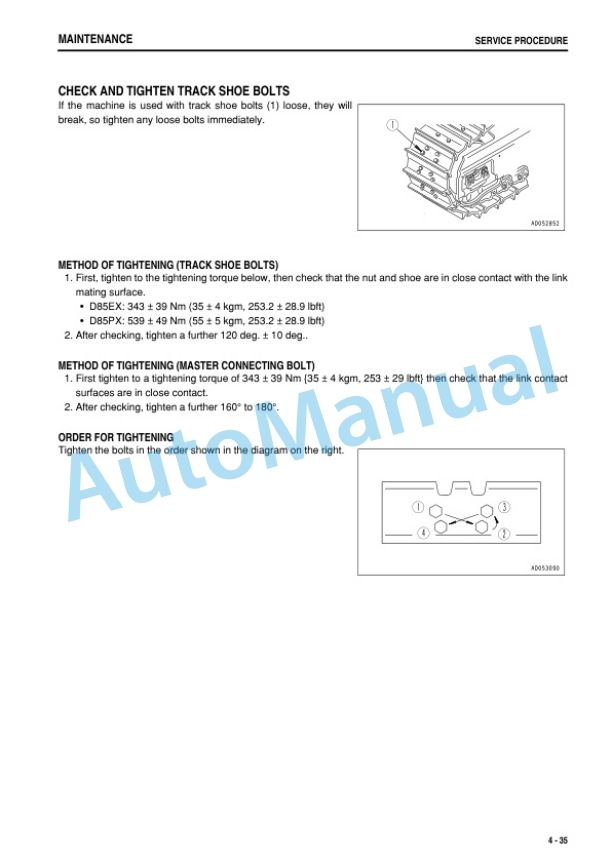 Komatsu D85EX-15R, D85PX-15R Bull Dozer Operation and Maintenance Manual PEN01210-01 5 Komatsu D85EX-15R, D85PX-15R Bull Dozer Operation and Maintenance Manual PEN01210-01 - Image 5