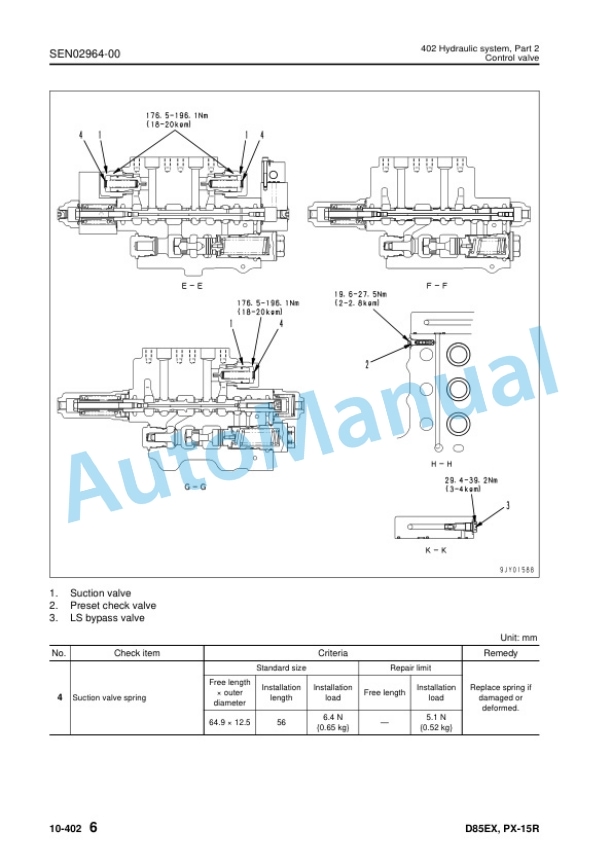 Alternative view of Komatsu D85EX-15R, D85PX-15R Bull Dozer Shop Manual SEN02947-06