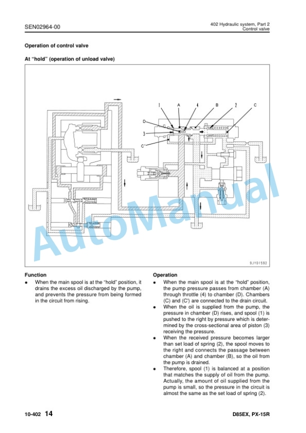 Alternative view of Komatsu D85EX-15R, D85PX-15R Bull Dozer Shop Manual SEN02947-09