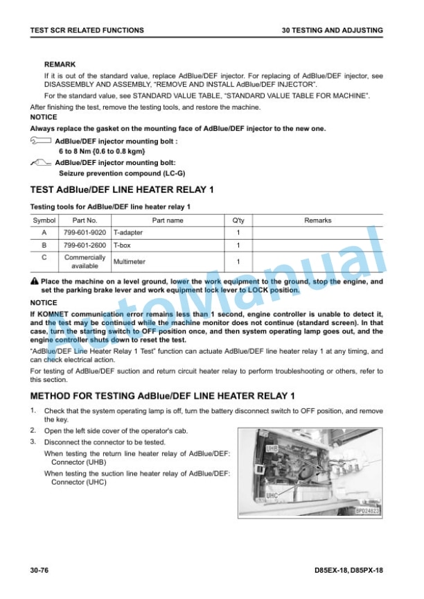 Alternative view of Komatsu D85EX-18, D85PX-18 Bull Dozer Shop Manual SEN06517-06