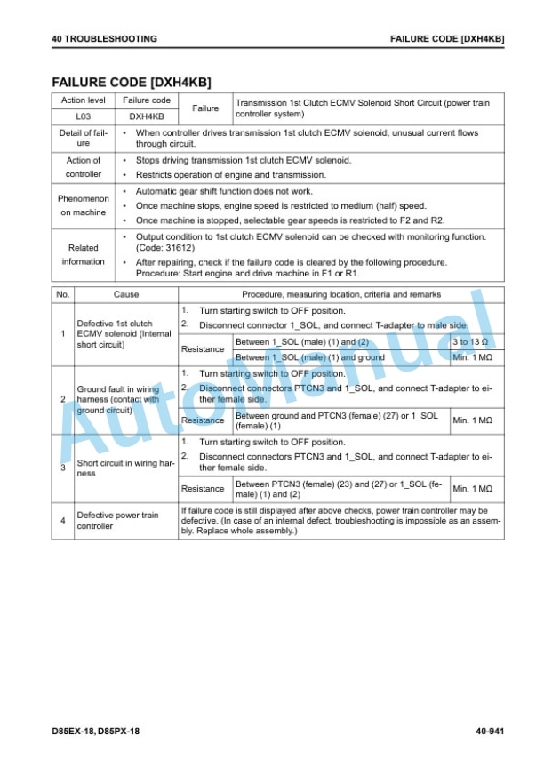 Komatsu D85EX-18, D85PX-18 Bull Dozer Shop Manual SEN06517-10 4 Komatsu D85EX-18, D85PX-18 Bull Dozer Shop Manual SEN06517-10 - Image 4