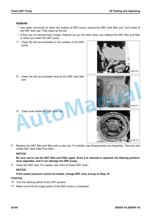Alternative view of Komatsu D85EX-18, D85PX-18 Bull Dozer Shop Manual SEN06517-12