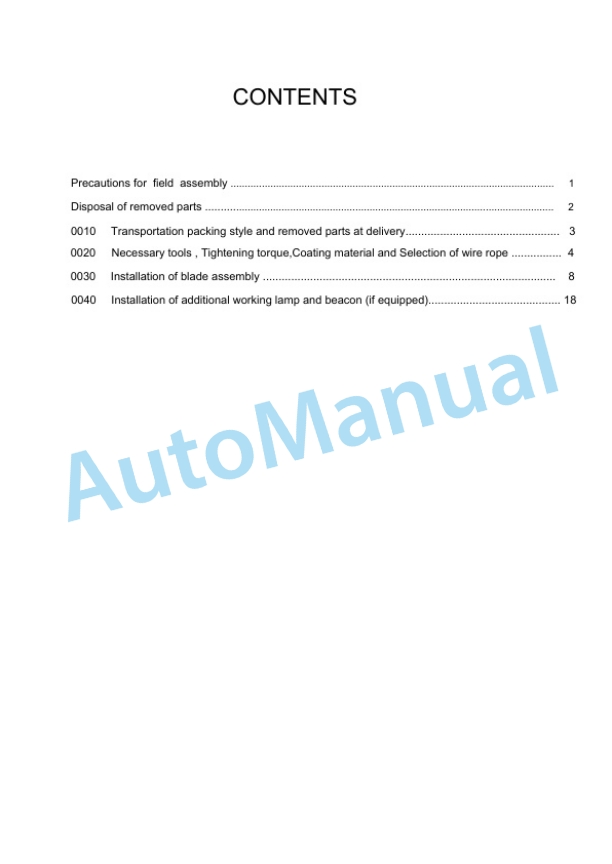 Komatsu D85EX-18, D85PX-18 Bulldozer Field Assembly Instruction GEN00177-00 2 Komatsu D85EX-18, D85PX-18 Bulldozer Field Assembly Instruction GEN00177-00 - Image 2