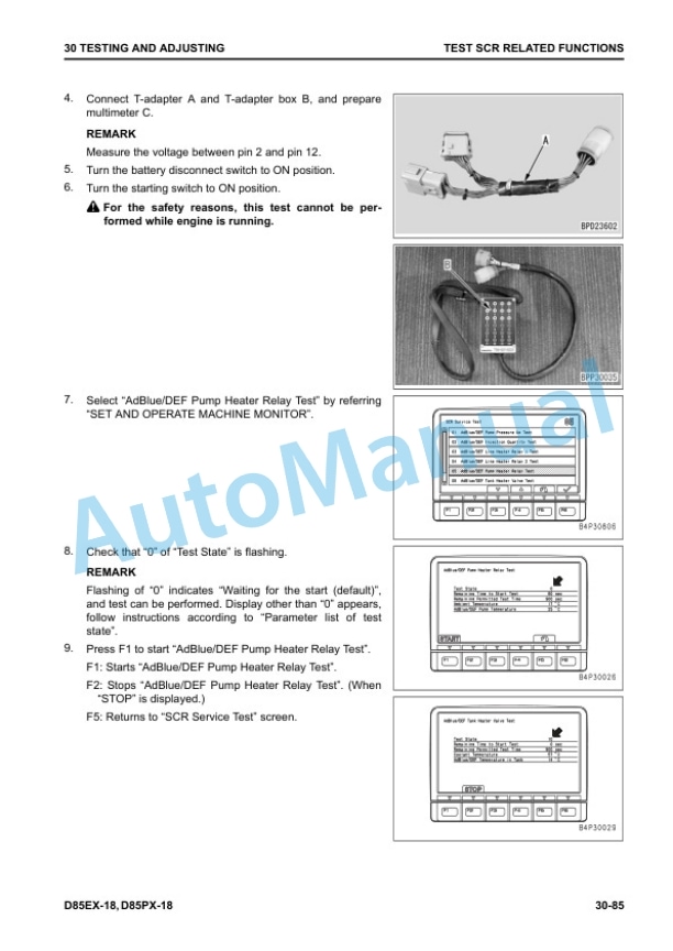 Alternative view of Komatsu D85EX-18, D85PX-18 Bulldozer Shop Manual SEN06517-10