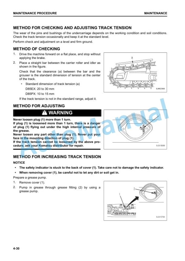 Komatsu D85EX-18E0, D85PX-18E0 Bull Dozer Operation and Maintenance Manual EENAM03733 5 Komatsu D85EX-18E0, D85PX-18E0 Bull Dozer Operation and Maintenance Manual EENAM03733 - Image 5