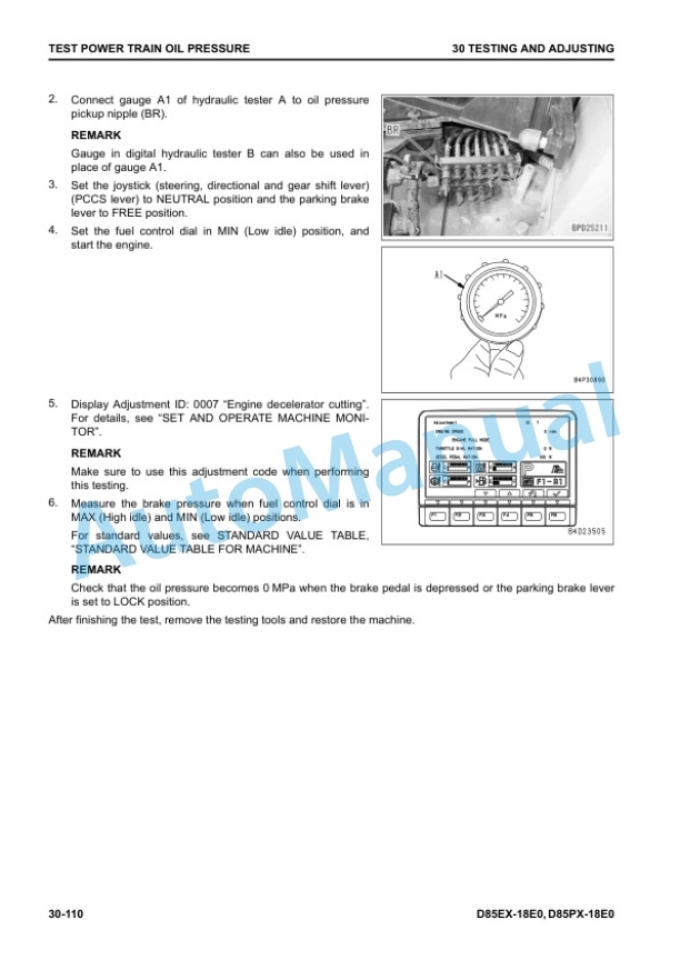 Alternative view of Komatsu D85EX-18E0, D85PX-18E0 Bull Dozer Shop Manual SEN06909-02