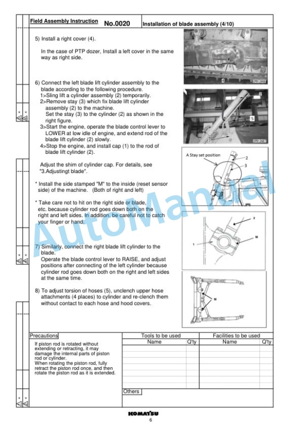 Komatsu D85EXi-18, D85PXi-18 Bull Dozer Field Assembly Instruction GEN00137-01 2 Komatsu D85EXi-18, D85PXi-18 Bull Dozer Field Assembly Instruction GEN00137-01 - Image 2