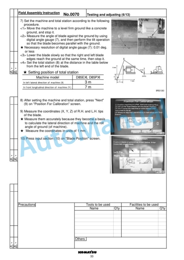Komatsu D85EXi-18, D85PXi-18 Bull Dozer Field Assembly Instruction GEN00137-01 5 Komatsu D85EXi-18, D85PXi-18 Bull Dozer Field Assembly Instruction GEN00137-01 - Image 5