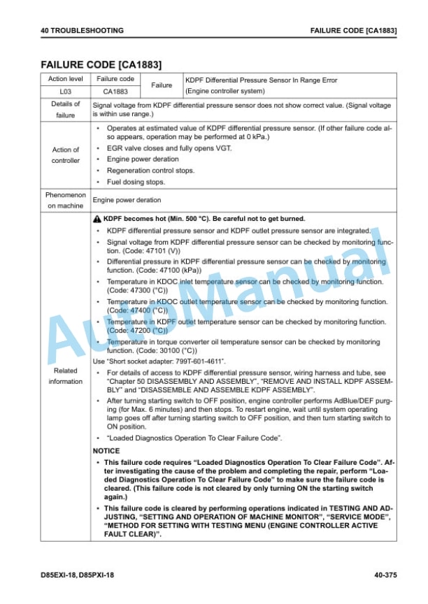 Komatsu D85EXi-18, D85PXi-18 Bulldozer Shop Manual SEN06902-02 3 Komatsu D85EXi-18, D85PXi-18 Bulldozer Shop Manual SEN06902-02 - Image 3
