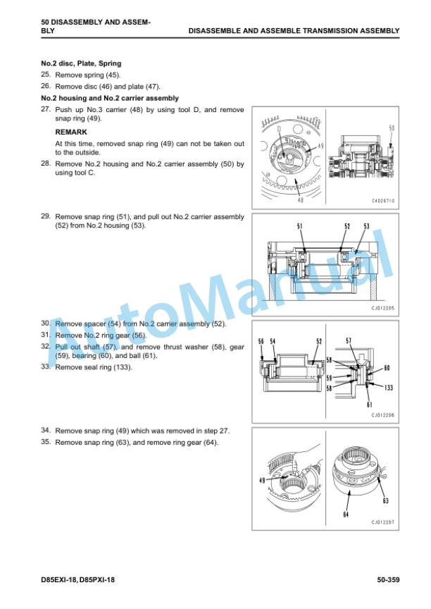 Komatsu D85EXi-18, D85PXi-18 Bulldozer Shop Manual SEN06902-02 5 Komatsu D85EXi-18, D85PXi-18 Bulldozer Shop Manual SEN06902-02 - Image 5