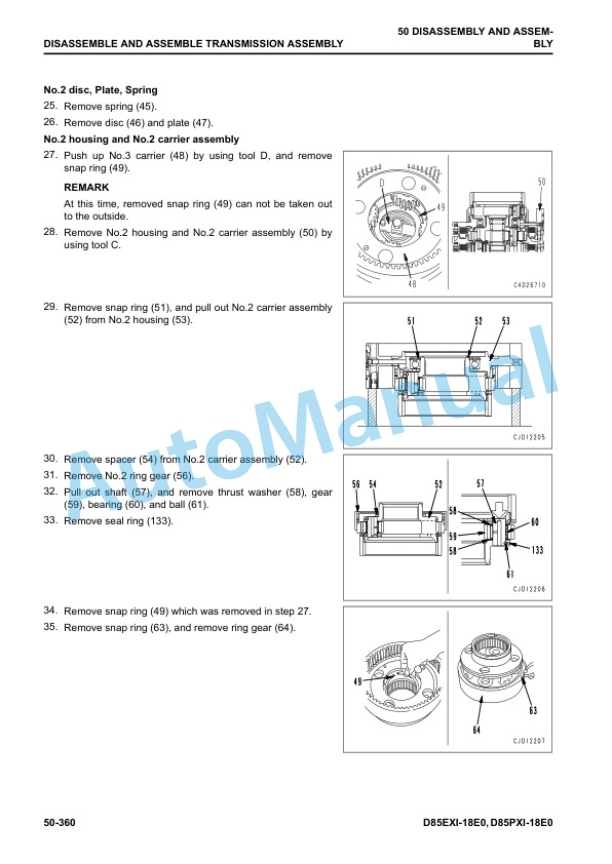 Komatsu D85EXi-18E0, D85PXi-18E0 Bull Dozer Shop Manual SEN06910-03 5 Komatsu D85EXi-18E0, D85PXi-18E0 Bull Dozer Shop Manual SEN06910-03 - Image 5