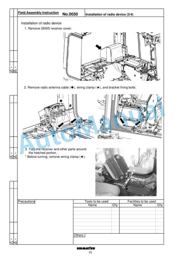 Komatsu D85EXi-18E0, D85PXi-18E0 Bulldozer Field Assembly Instruction GEN00197-00 4 Komatsu D85EXi-18E0, D85PXi-18E0 Bulldozer Field Assembly Instruction GEN00197-00 - Image 4