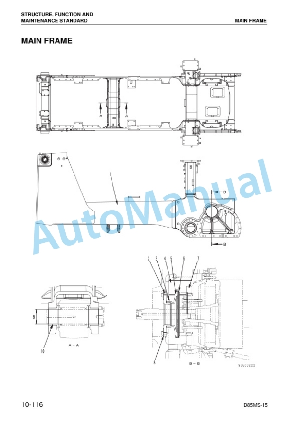 Alternative view of Komatsu D85MS-15 Demining Equipment Shop Manual SEN04305-02