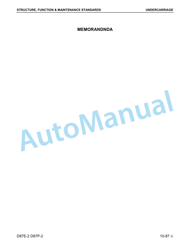 Alternative view of Komatsu D87E-2, D87P-2 Crawler Dozer Shop Manual CEBM004802