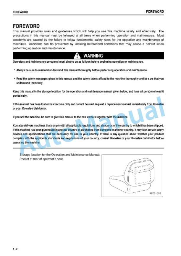 Komatsu DDM031-4M Trimming Dozer Operation and Maintenance Manual PEN00054-00 2 Komatsu DDM031-4M Trimming Dozer Operation and Maintenance Manual PEN00054-00 - Image 2