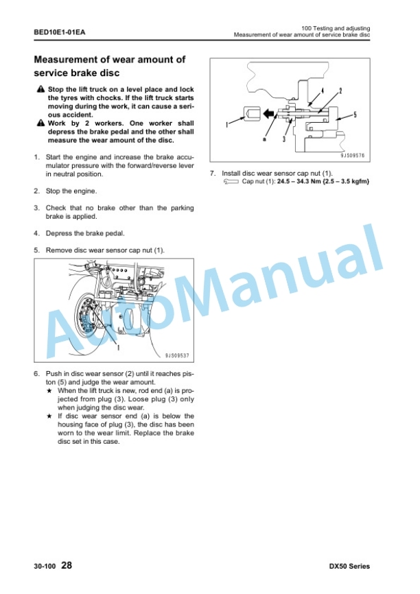 Komatsu DX50 Series Forklift Truck Shop Manual BED10E1-07 3 Komatsu DX50 Series Forklift Truck Shop Manual BED10E1-07 - Image 3