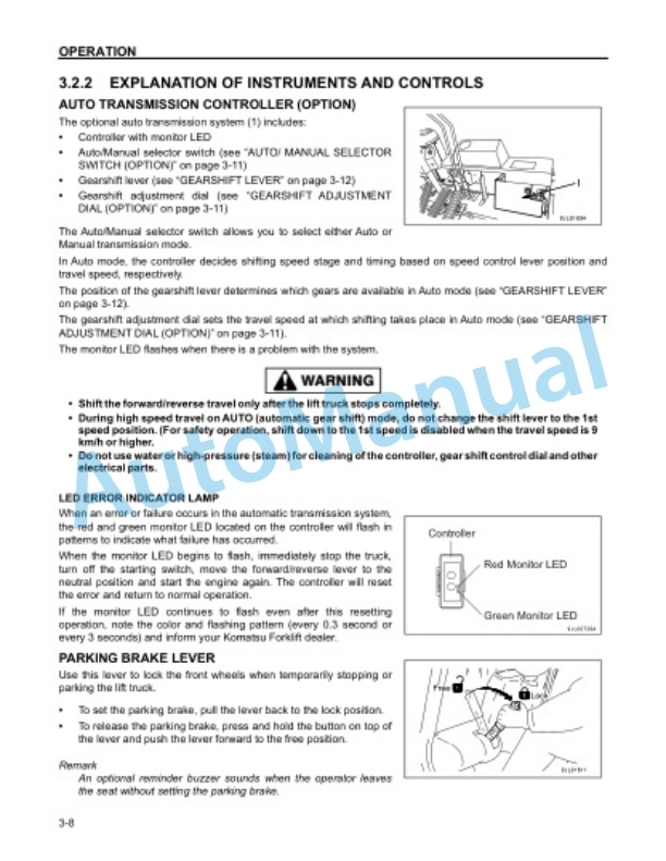 Komatsu EX50 Forklift Truck Operation and Maintenance Manual OM122 3 Komatsu EX50 Forklift Truck Operation and Maintenance Manual OM122 - Image 3