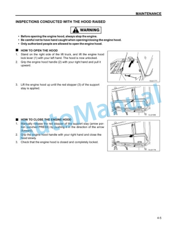 Komatsu EX50 Forklift Truck Operation and Maintenance Manual OM122 4 Komatsu EX50 Forklift Truck Operation and Maintenance Manual OM122 - Image 4